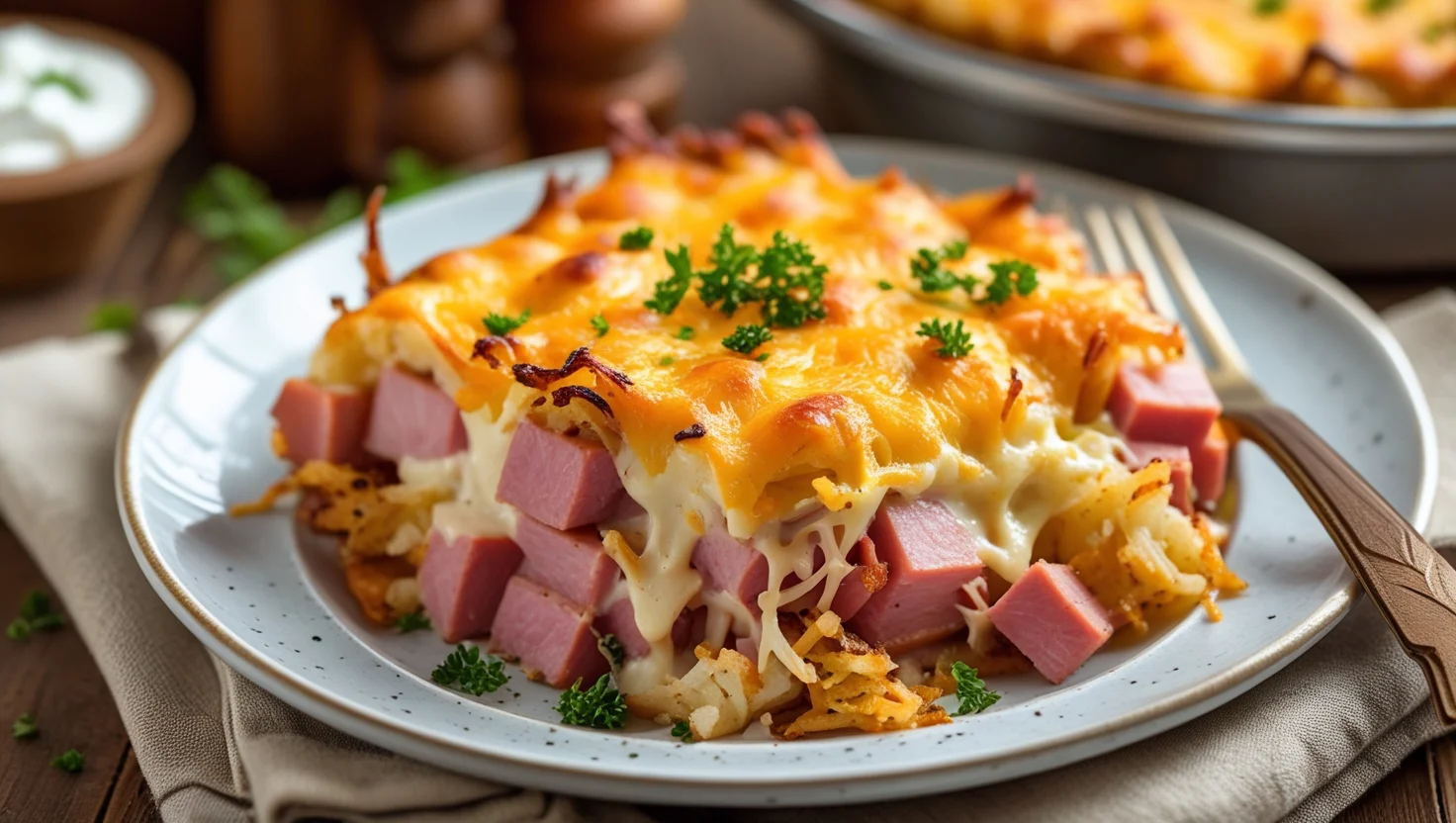 Cheesy Ham And Hash Brown Casserole