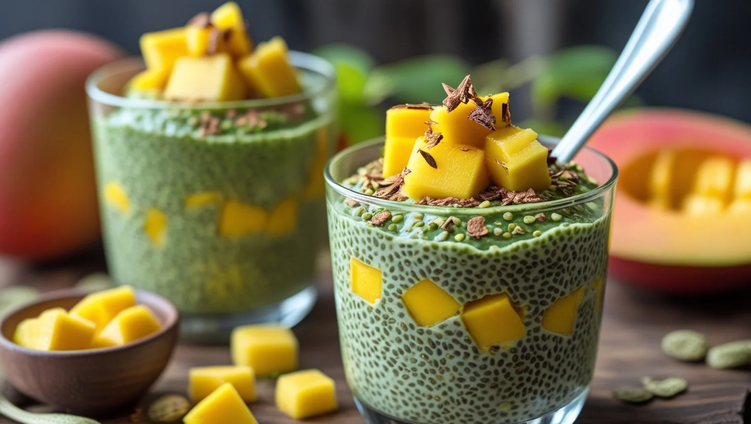 Matcha Mango Chia Pudding